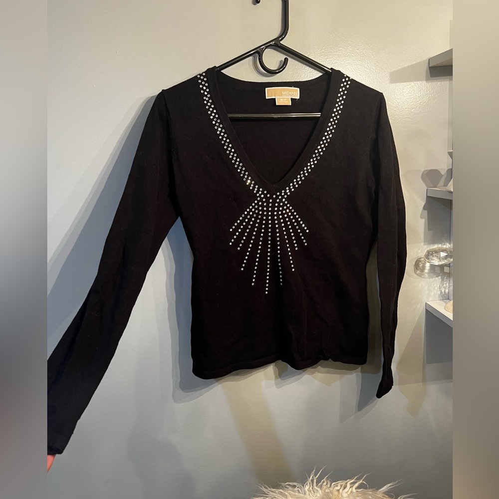 ♠️MICHAEL by Michael Kors Small Petite Bedazzle sweater
